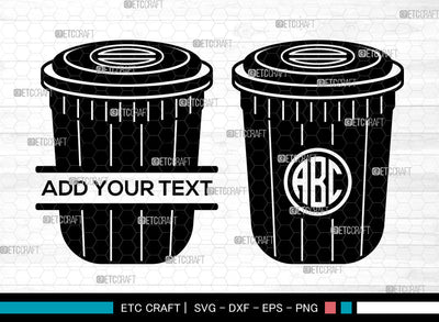 Bucket Monogram SVG, Water Bucket Svg, Cleaning Bucket Svg, Split Monogram Svg, Bucket Outline Svg, Bucket Svg SVG ETC Craft 