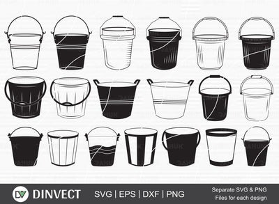 Bucket SVG, Bucket vector, Bucket icon, Bucket cut file, cut file, for silhouette, svg, Bucket eps, Bucket dxf, Bucket png, Vector, Silhouette Studio, Cutting Machine, Cameo, Vinyl Designs, Iron On Decals, Digital File, Instant Download SVG Dinvect 