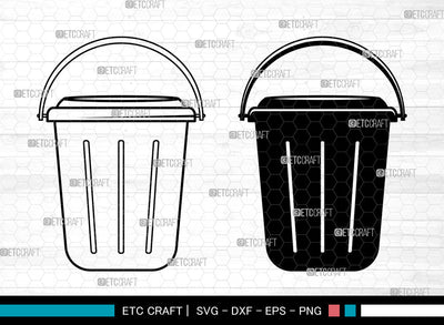 Bucket SVG, Water Bucket Svg, Cleaning Bucket Svg, Bin Bucket Svg, Bucket Outline Svg, Bucket Svg SVG ETC Craft 