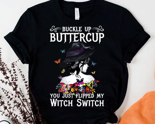Buckle Up Buttercup You Just Flipped My Witch Switch Png, Witch png, Halloween png, Witch Hat, Witch Broom, Magic World png Sublimation iStyleDesign 