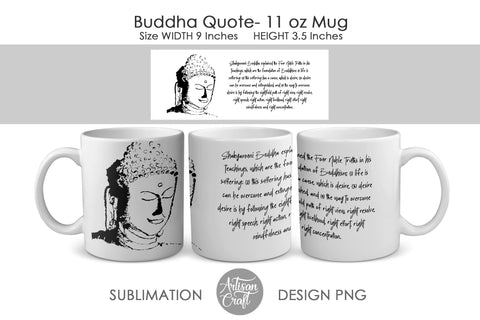 Buddha mug, buddha quote, 4 noble truths, life is suffering SVG Artisan Craft SVG 