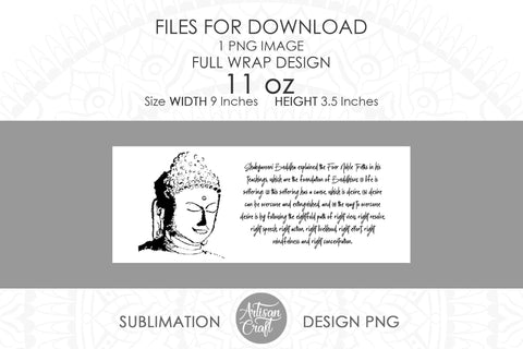 Buddha mug, buddha quote, 4 noble truths, life is suffering SVG Artisan Craft SVG 