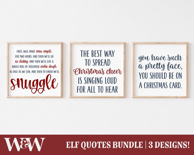 Buddy The Elf Quotes SVG Bundle | Christmas Movie Quote SVG SVG Wood And Walt 