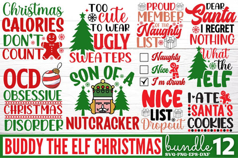 Buddy the ELF SVG christmas Bundle SVG DESIGNISTIC 