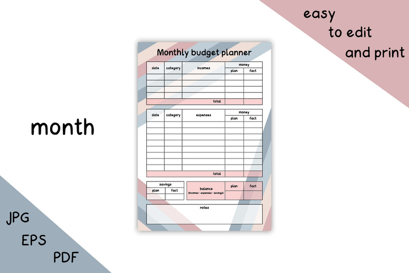 Budget Planer Book | A4 PDF Printable Templates - So Fontsy