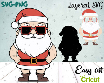 Buff Santa Claus with Glasses - Layered SVG Files SVG Cozy-Art 