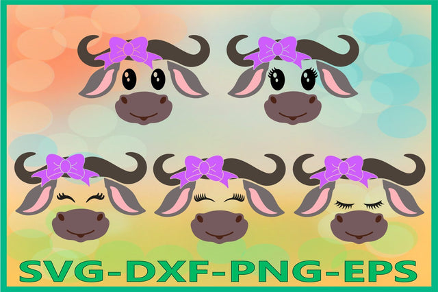 Buffalo Face SVG, Buffalo with Bow SVG AlexSVGStudio 
