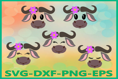 Buffalo Face SVG, Buffalo with Flower SVG AlexSVGStudio 
