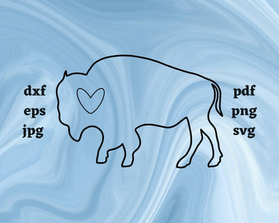 Buffalo Heart SVG Cut File SVG Northern Light SVG 