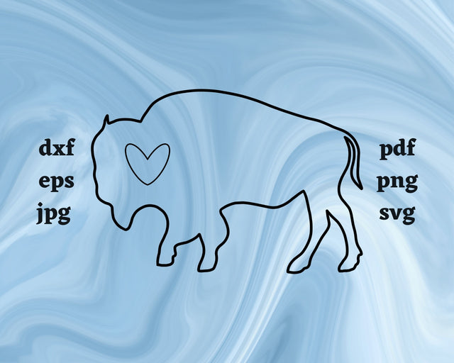 Buffalo Heart SVG Cut File SVG Northern Light SVG 