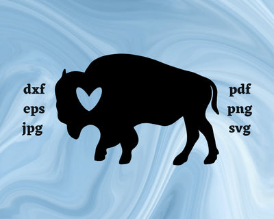 Buffalo Heart SVG Cut File SVG Northern Light SVG 