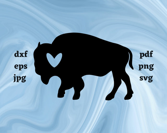 Buffalo Heart SVG Cut File SVG Northern Light SVG 