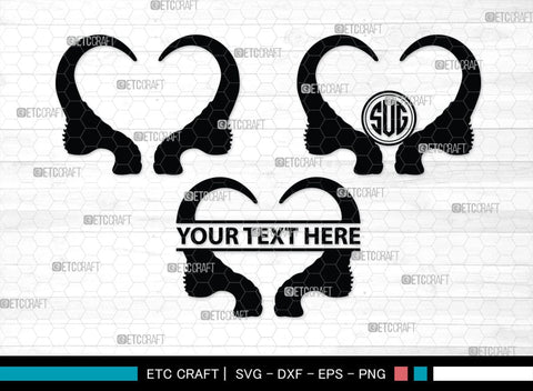 Buffalo Horn Monogram, Buffalo Horn Silhouette, Buffalo Horn SVG, Horn Svg, Horns Svg, Animal Horns Svg, SB00342 SVG ETC Craft 