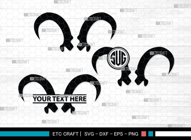Buffalo Horn Monogram, Buffalo Horn Silhouette, Buffalo Horn SVG, Horn Svg, Horns Svg, Animal Horns Svg, SB00342 SVG ETC Craft 