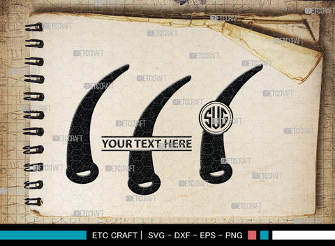 Buffalo Horn Monogram, Buffalo Horn Silhouette, Buffalo Horn SVG, Horn Svg, Horns Svg, Animal Horns Svg, SB00342 SVG ETC Craft 