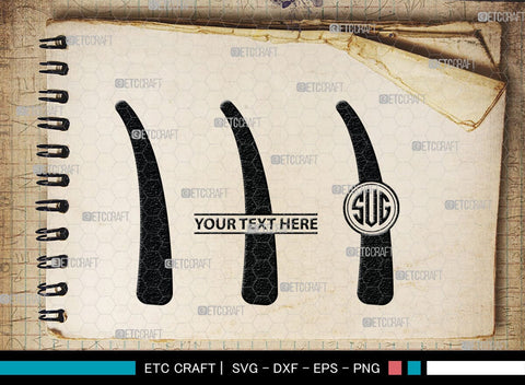 Buffalo Horn Monogram, Buffalo Horn Silhouette, Buffalo Horn SVG, Horn Svg, Horns Svg, Animal Horns Svg, SB00342 SVG ETC Craft 