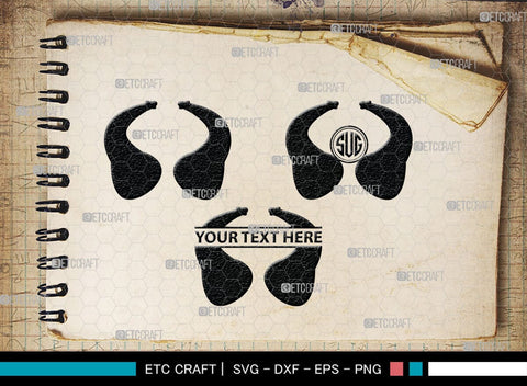 Buffalo Horn Monogram, Buffalo Horn Silhouette, Buffalo Horn SVG, Horn Svg, Horns Svg, Animal Horns Svg, SB00342 SVG ETC Craft 