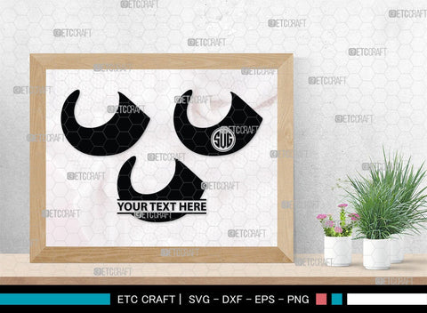 Buffalo Horn Monogram, Buffalo Horn Silhouette, Buffalo Horn SVG, Horn Svg, Horns Svg, Animal Horns Svg, SB00342 SVG ETC Craft 