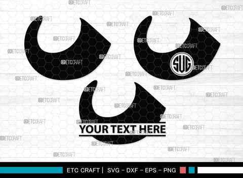 Buffalo Horn Monogram, Buffalo Horn Silhouette, Buffalo Horn SVG, Horn Svg, Horns Svg, Animal Horns Svg, SB00342 SVG ETC Craft 