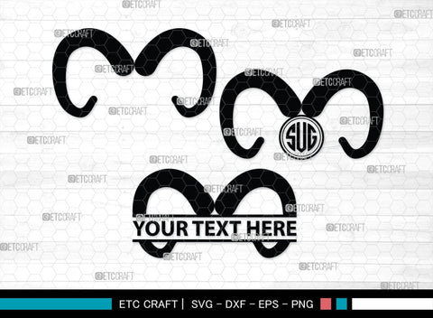 Buffalo Horn Monogram, Buffalo Horn Silhouette, Buffalo Horn SVG, Horn Svg, Horns Svg, Animal Horns Svg, SB00342 SVG ETC Craft 
