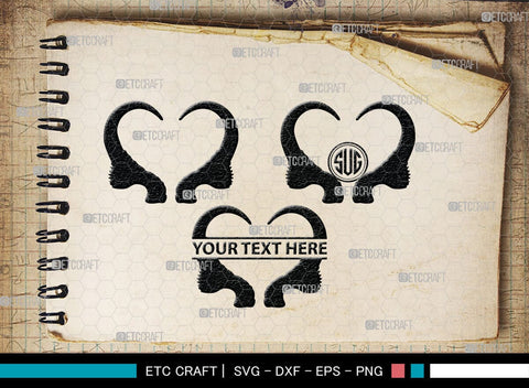 Buffalo Horn Monogram, Buffalo Horn Silhouette, Buffalo Horn SVG, Horn Svg, Horns Svg, Animal Horns Svg, SB00342 SVG ETC Craft 