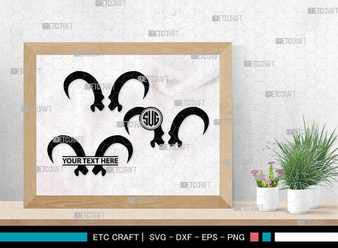 Buffalo Horn Monogram, Buffalo Horn Silhouette, Buffalo Horn SVG, Horn Svg, Horns Svg, Animal Horns Svg, SB00342 SVG ETC Craft 