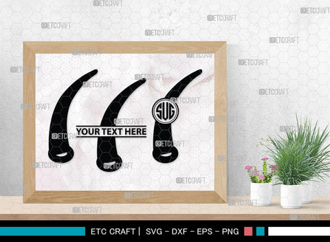 Buffalo Horn Monogram, Buffalo Horn Silhouette, Buffalo Horn SVG, Horn Svg, Horns Svg, Animal Horns Svg, SB00342 SVG ETC Craft 