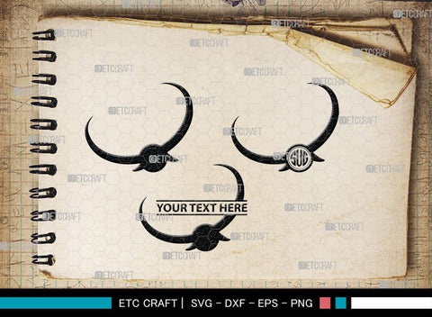Buffalo Horn Monogram, Buffalo Horn Silhouette, Buffalo Horn SVG, Horn Svg, Horns Svg, Animal Horns Svg, SB00342 SVG ETC Craft 