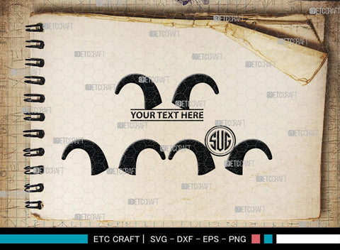 Buffalo Horn Monogram, Buffalo Horn Silhouette, Buffalo Horn SVG, Horn Svg, Horns Svg, Animal Horns Svg, SB00342 SVG ETC Craft 