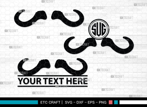 Buffalo Horn Monogram, Buffalo Horn Silhouette, Buffalo Horn SVG, Horn Svg, Horns Svg, Animal Horns Svg, SB00342 SVG ETC Craft 