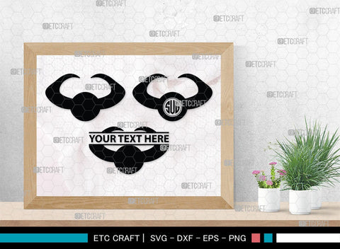 Buffalo Horn Monogram, Buffalo Horn Silhouette, Buffalo Horn SVG, Horn Svg, Horns Svg, Animal Horns Svg, SB00342 SVG ETC Craft 