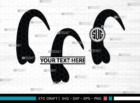 Buffalo Horn Monogram, Buffalo Horn Silhouette, Buffalo Horn SVG, Horn Svg, Horns Svg, Animal Horns Svg, SB00342 SVG ETC Craft 