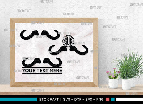 Buffalo Horn Monogram, Buffalo Horn Silhouette, Buffalo Horn SVG, Horn Svg, Horns Svg, Animal Horns Svg, SB00342 SVG ETC Craft 