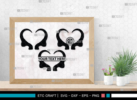 Buffalo Horn Monogram, Buffalo Horn Silhouette, Buffalo Horn SVG, Horn Svg, Horns Svg, Animal Horns Svg, SB00342 SVG ETC Craft 