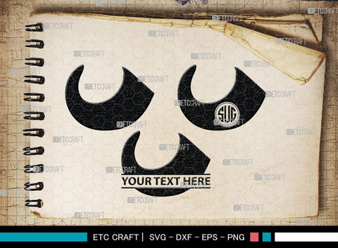 Buffalo Horn Monogram, Buffalo Horn Silhouette, Buffalo Horn SVG, Horn Svg, Horns Svg, Animal Horns Svg, SB00342 SVG ETC Craft 