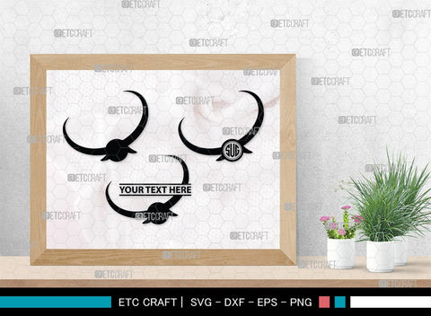 Buffalo Horn Monogram, Buffalo Horn Silhouette, Buffalo Horn SVG, Horn Svg, Horns Svg, Animal Horns Svg, SB00342 SVG ETC Craft 