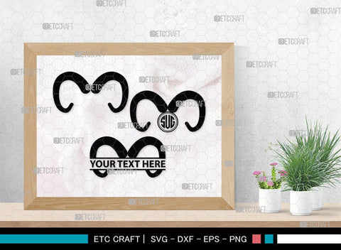 Buffalo Horn Monogram, Buffalo Horn Silhouette, Buffalo Horn SVG, Horn Svg, Horns Svg, Animal Horns Svg, SB00342 SVG ETC Craft 