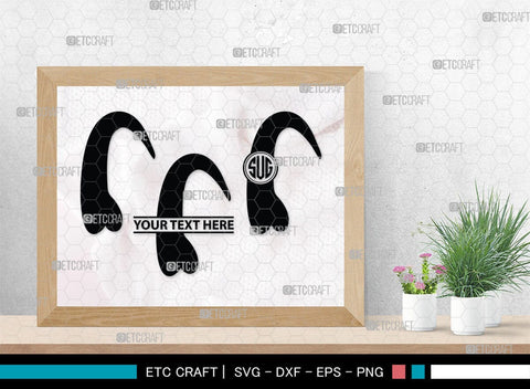 Buffalo Horn Monogram, Buffalo Horn Silhouette, Buffalo Horn SVG, Horn Svg, Horns Svg, Animal Horns Svg, SB00342 SVG ETC Craft 