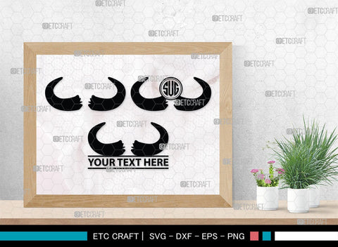 Buffalo Horn Monogram, Buffalo Horn Silhouette, Buffalo Horn SVG, Horn Svg, Horns Svg, Animal Horns Svg, SB00342 SVG ETC Craft 