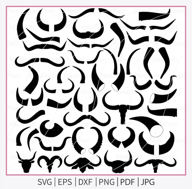 Buffalo horn svg, Drinking horn, Buffalo svg, Horn svg, Buffalo horns clipart, Devil Horn Silhouette, Horns icons vector, Bull Skull SVG Dinvect 