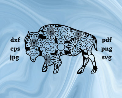 Buffalo Mandala SVG Cut File SVG Northern Light SVG 