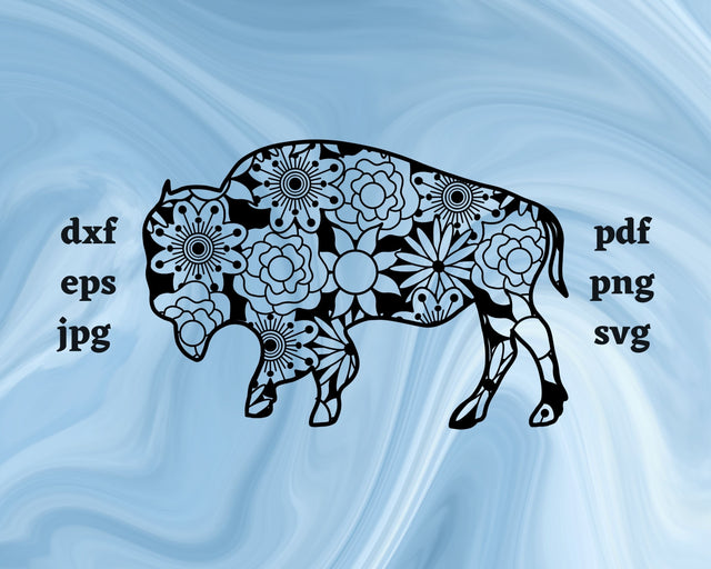 Buffalo Mandala SVG Cut File SVG Northern Light SVG 