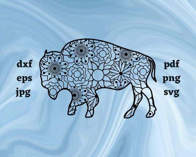 Buffalo Mandala SVG Cut File SVG Northern Light SVG 