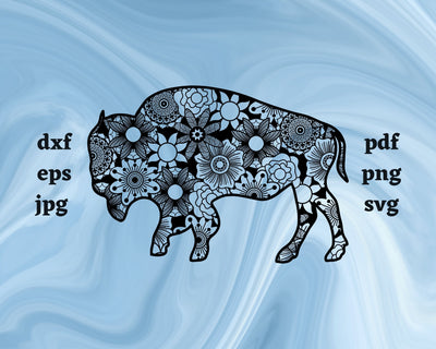 Buffalo Mandala SVG Cut File SVG Northern Light SVG 