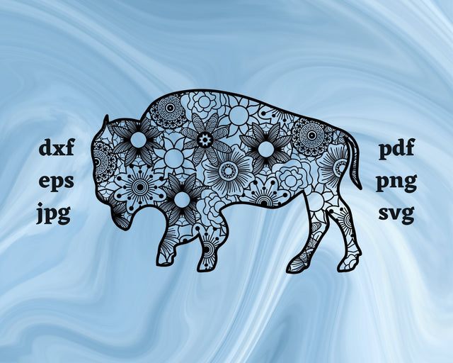 Buffalo Mandala SVG Cut File SVG Northern Light SVG 