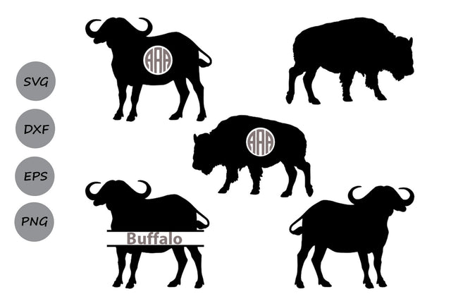 Buffalo Monogram| Animals SVG Cut Files SVG CosmosFineArt 