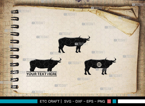 Buffalo Monogram, Buffalo Silhouette, Buffalo SVG, Bull Rider Svg, Bison Svg, Animal Svg, SB00231 SVG ETC Craft 