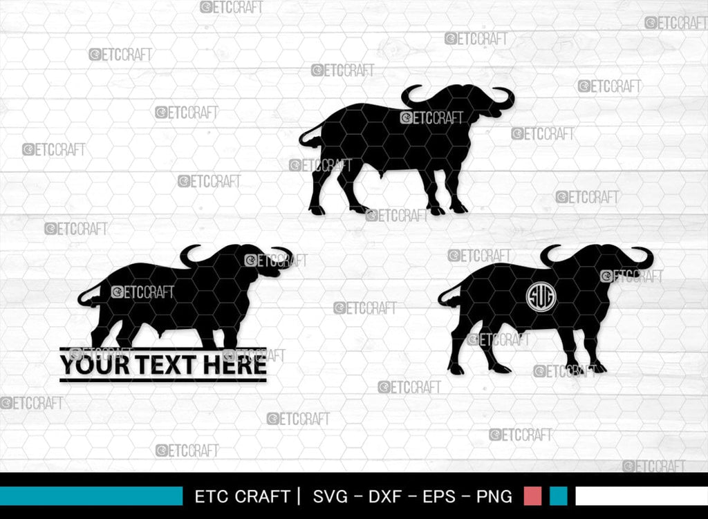 Buffalo Monogram, Buffalo Silhouette, Buffalo SVG, Bull Rider Svg ...