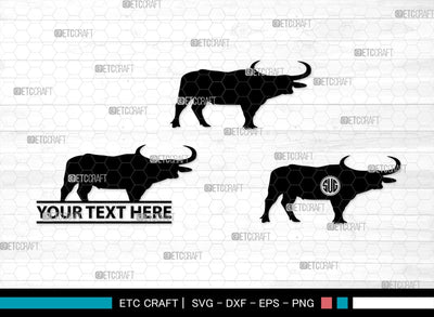 Buffalo Monogram, Buffalo Silhouette, Buffalo SVG, Bull Rider Svg, Bison Svg, Animal Svg, SB00231 SVG ETC Craft 