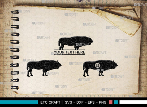 Buffalo Monogram, Buffalo Silhouette, Buffalo SVG, Bull Rider Svg, Bison Svg, Animal Svg, SB00231 SVG ETC Craft 